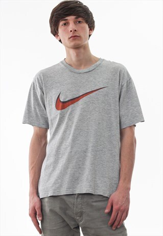 VINTAGE NIKE TEE 90S GREY BIG LOGO