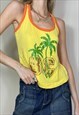 VINTAGE Y2K SPORTY SUMMER RACERBACK TOP YELLOW