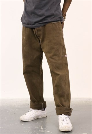 LEVI'S VINTAGE BROWN DENIM PAINT 501 JEANS