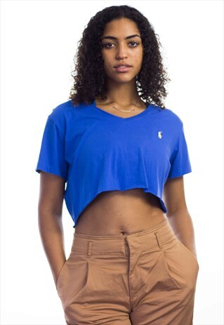 VINTAGE POLO RALPH LAUREN LOGO REWORKED CROP TOP 90S X 2.8