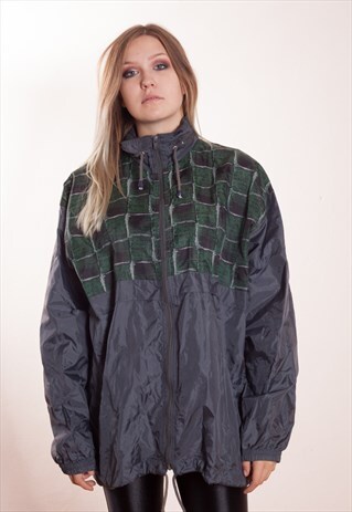 VINTAGE NYLON, COLORBLOCK WINDBREAKER FROM THE 90S