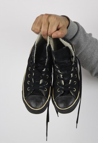 VINTAGE CONVERSE BLACK SUEDE TRAINERS
