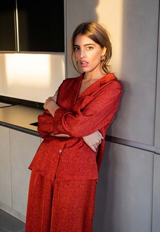RED PYJAMA SATIN PANTS