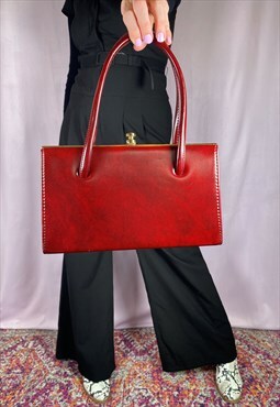 60s tan faux leather handbag 60s mod top handle handbag 