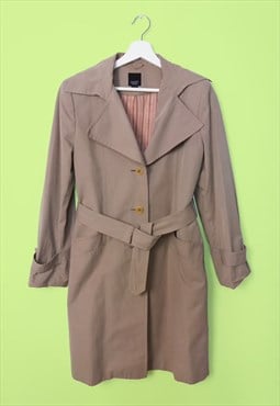 Vintage 90's Y2k Esprit Beige Tan Trench Coat