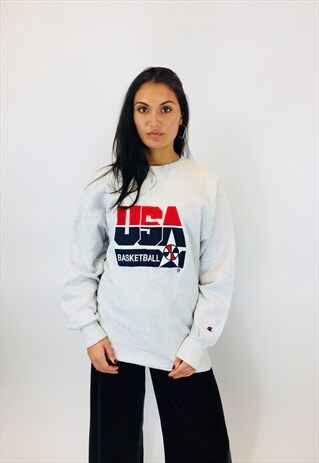 VINTAGE CHAMPION REVERSE WEAVE USA BASKETBALL SWEATSHIRT