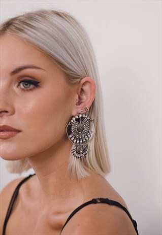 SILVER VINTAGE BOHO FESTIVAL EARRINGS
