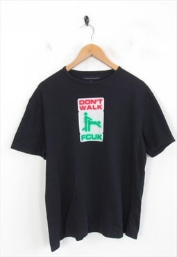 FCUK Y2K T-Shirt French Connection Black Don't Walk FCUK L