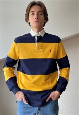 Vintage POLO RALPH LAUREN Rugby Shirt 90s Striped Pullover 