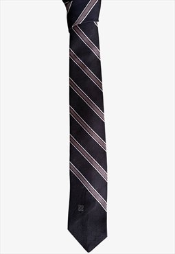 Vintage 80s Givenchy Gentlemen Striped Polyester Tie