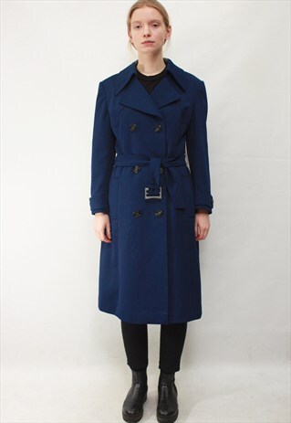 VINTAGE 80' CLASSIC ELEGANT CUTE NAVY BLUE LIGHT COAT