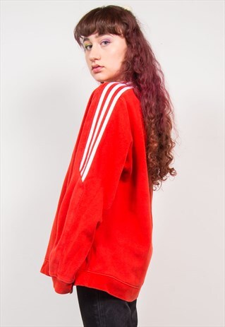 ADIDAS VINTAGE 90'S RED OVERSIZED SWEATSHIRT