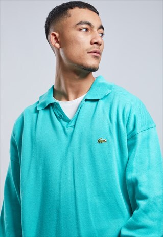 VINTAGE LACOSTE LONG SLEEVE KNITTED POLO TOP