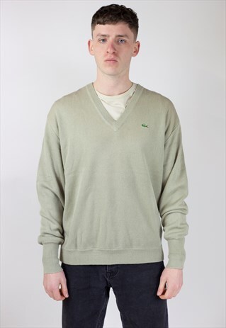 VINTAGE LACOSTE 90'S KHAKI JUMPER