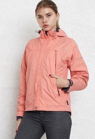VINTAGE PINK COLUMBIA WINDBREAKER RAIN JACKET