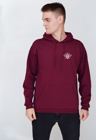 BURGUNDY BEE (WHITE) HOODIE