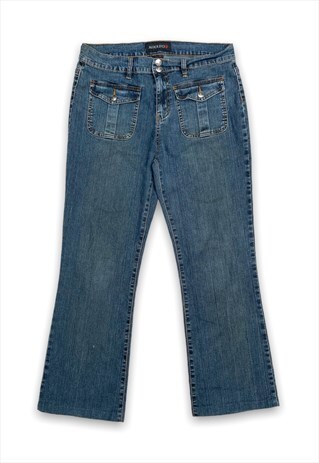 Petrol blue regular fit y2k denim jeans