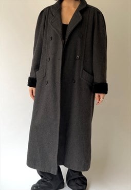 Vintage Long Grey Wool Coat