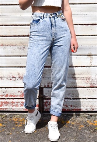 VINTAGE 80S BLUE HIGHWAISTED MOM JEANS