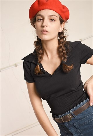 Y2K RETRO MINIMALIST PARIS CHIC KNITTED TOP