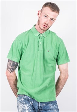 Vintage 1990s Green Tommy Hilfiger Polo Shirt