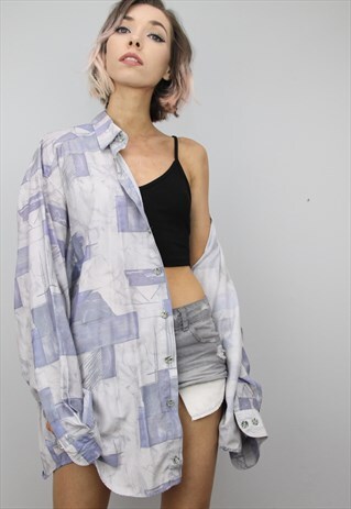 VINTAGE 80S/90S OVERSIZED PATTERNED SHIRT