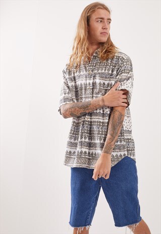 VINTAGE PATTERNED FESTIVAL SHORT SLEEVE SHIRT