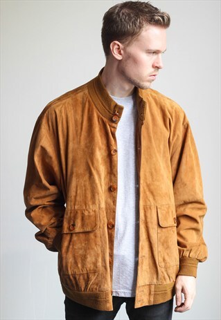 VINTAGE OVERSIZED SUEDE BOMBER JACKET