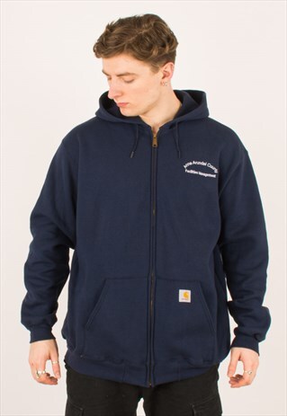VINTAGE NAVY CARHARTT FULL ZIP HOODIE XL