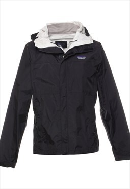Vintage Patagonia Black Zip-Front Raincoat - S