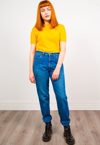 VINTAGE 90'S BLUE HIGH WAIST DENIM MOM JEANS