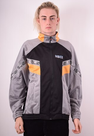 FILA MENS VINTAGE TRACKSUIT TOP JACKET XL GREY 90S