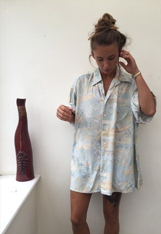 CRAZY PATTERNED OVERSIZED RETRO VINTAGE FESTIVAL SHIRT