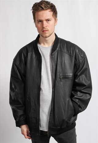 VINTAGE LEATHER BOMBER JACKET