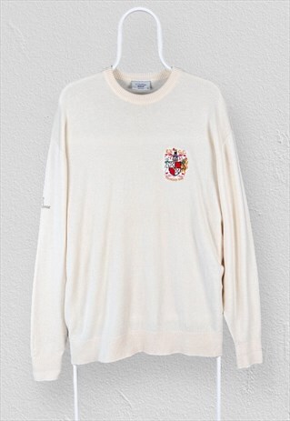 Vintage Glenbrae Spiral Jumper Cream Golf Mens XL