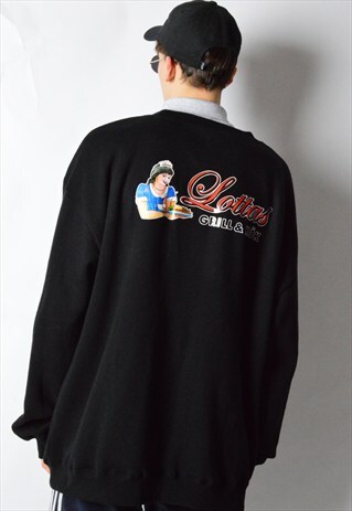 VINTAGE 90S BLACK OVERSIZED SWEATSHIRT