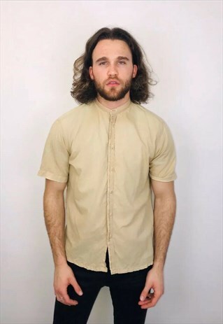 VINTAGE HUGO BOSS GRANDAD COLLAR SHIRT