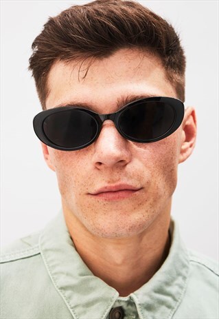 BIRDY - OVAL BLACK SUNGLASSES