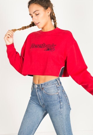 VINTAGE 90S REEBOK CROP SWEATSHIRT/ R423