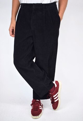 VINTAGE 90S BLACK CORDUROY TROUSERS