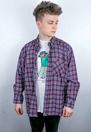 VINTAGE CHECK FLANNEL SHIRT