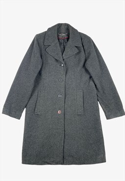 Vintage Fleet Street Long Wool Coat Grey Large