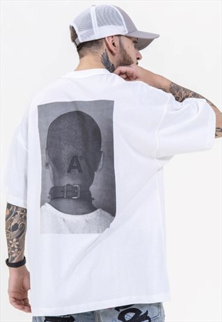 WASHED OLD PORTRAIT COLORFUL REFLECTIVE T-SHIRT