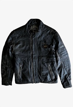 Vintage G-Star Raw Black Leather MFD Biker Jacket