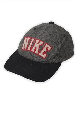 Vintage Nike Spellout Grey Baseball Cap Mens