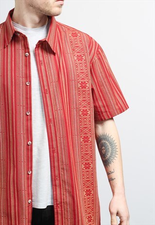 VINTAGE AZTEC PATTERNED SHIRT