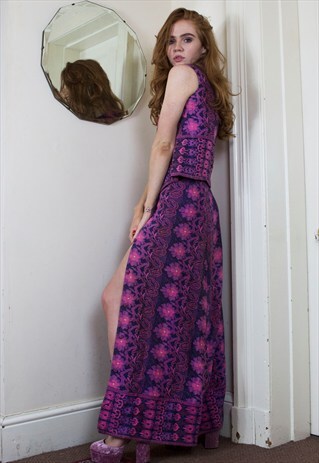 70'S RETRO PAISLEY FLOWER SUIT