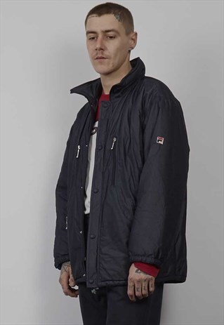 VINTAGE 80'S FILA NAVY BLUE PUFFER JACKET