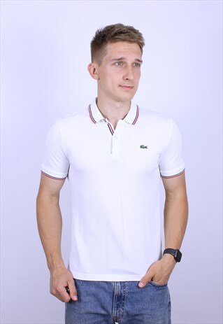 VINTAGE POLO LACOSTE LIVE MENS LOGO T-SHIRT TOP