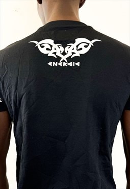 Vintage y2k tribal tatto black t-shirt 